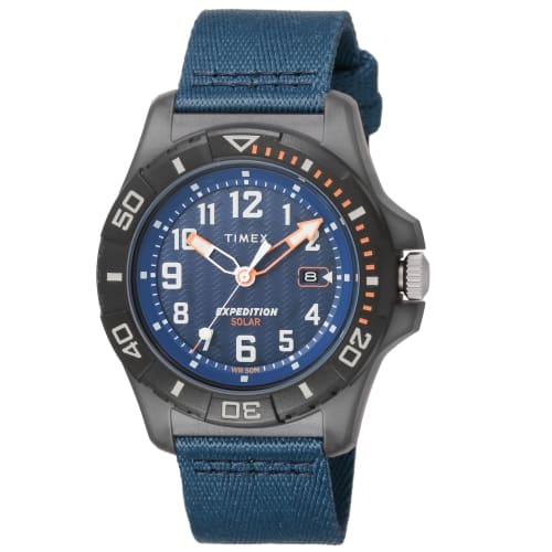 

TIMEX Expedition Free-dive Ocean Watch, 44mm, Blue Dial, Ocean Plastic, Mineral Glass, Solar, 5 ATM Water Resistance, Men s Watch, TW2V40300