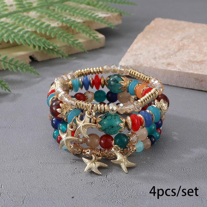 Bohemian bracelet creative tassel multi-layer beaded bracelet