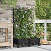 Planters with Trellis and Wheels 2 Pieces Black PP