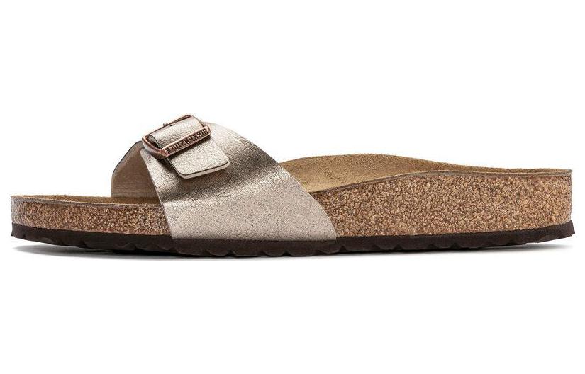 Birkenstock Madrid metallic-effect leather sandals 1020632 36