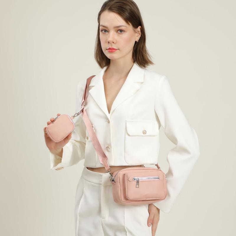 Simple Women's Messenger Bag New Fashion Casual Large Capacity Solid Color Change Bag Pendant Shoulder Bag