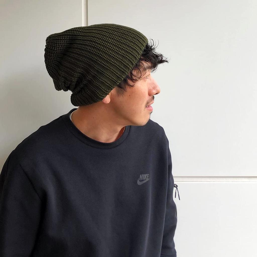 Basic Enchi Super Big Gather Watch Strick Mütze Übergröße 62cm und Schwarze Mütze, Tief, Damen Herren,