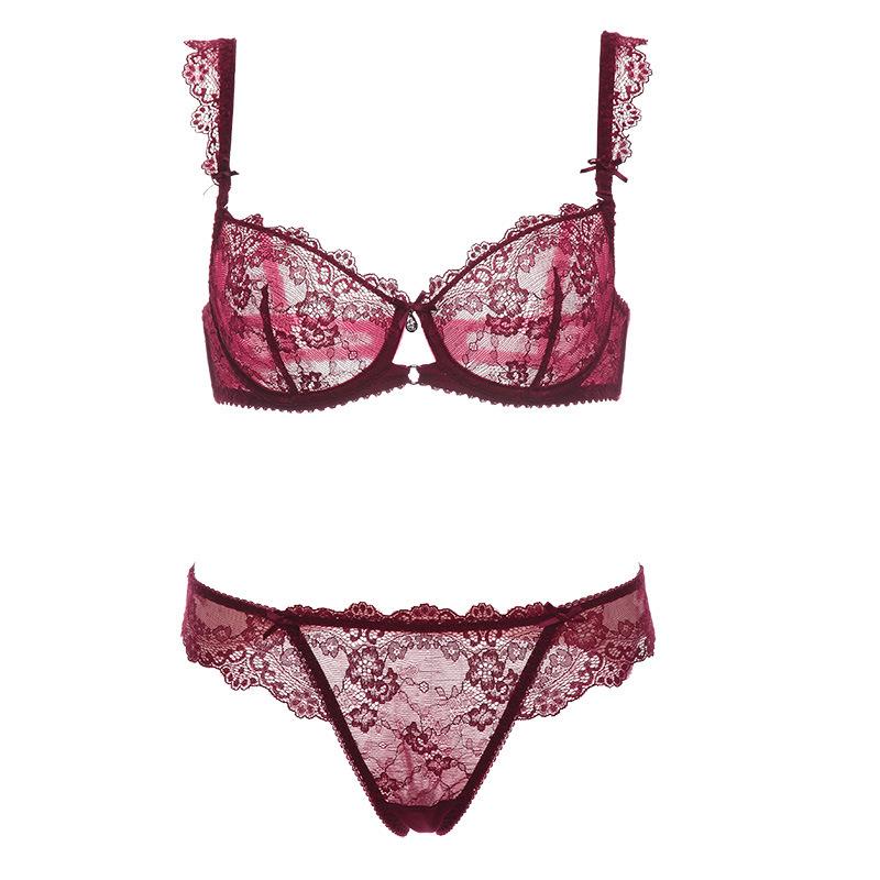 Women's Sexy Lace Lingerie Set: Push-Up Bra & Panty for Small Bust, Lightweight & Breathable