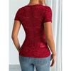 Damen V-Ausschnitt Spitze Patchwork Oberteil Europäischer Amerikanischer Stil Herbst Neu Taille Freigelegt Nabel Modische Lässige Kleidung