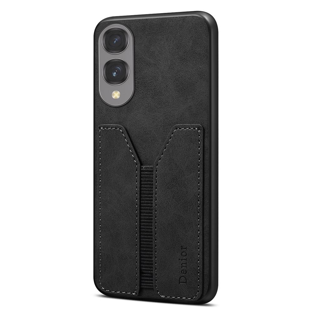 

For Samsung Galaxy S25 Edge Case Elastic Card Holder PU Leather+TPU+PC Phone Cover Brown