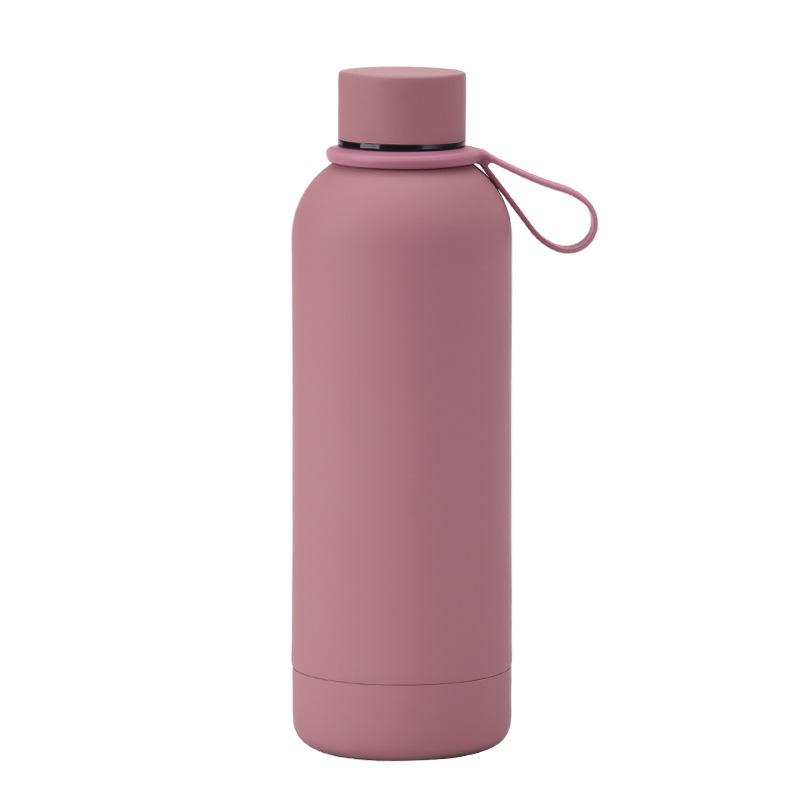 500 ml Edelstahl-Thermoskanne mit kleiner Öffnung, tragbare Outdoor-Sport-Wasserflasche mit Silikongriff, Kaffeetasse