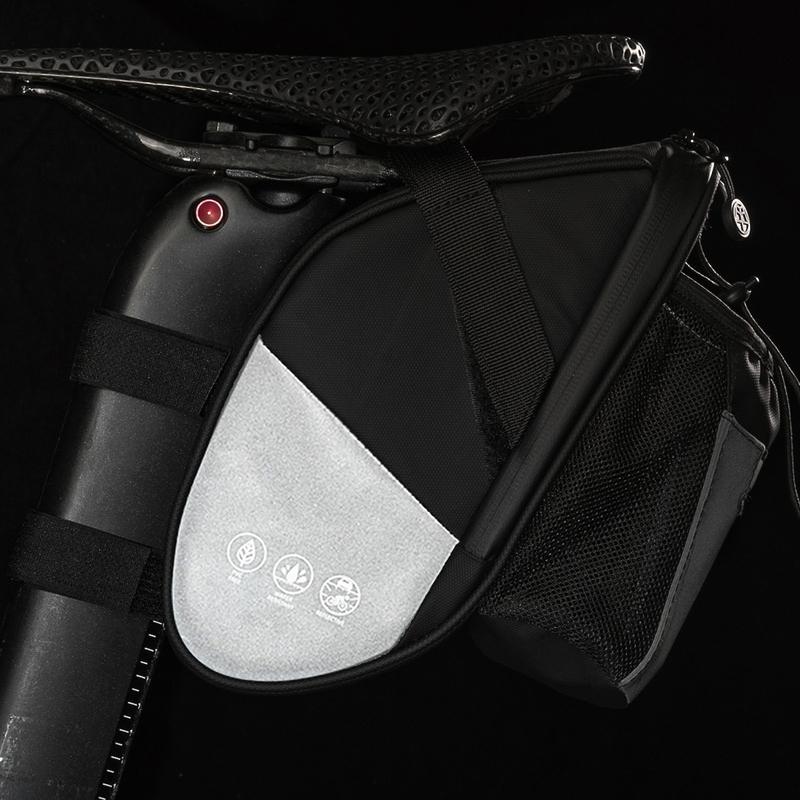 Велосумка под сиденье Велосипедная задняя сумка для хранения под сиденьем С держателем для бутылки воды Водонепроницаемая Светоотражающая 2 л Горный дорожный велосипед Сумка на седло