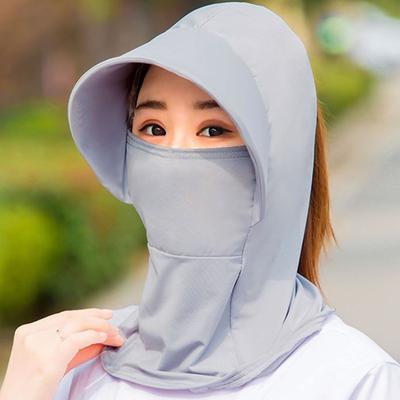 Sommer-Sonnenhut aus Eisseide für Damen, mit atmungsaktivem Sonnenschutz, Outdoor-Fahrrad-Strandkappe, Visier, breite Krempe, Anti-UV-Sonnenhut