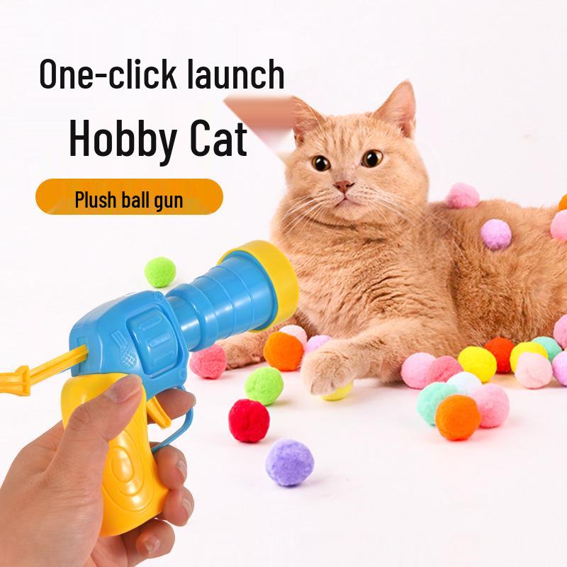 Interactive Cat & Dog Toy Gun Launcher for Self-Play