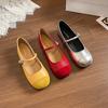 Sheepskin version 2025 autumn French Mary Jane shoes women's headbuckle strap flat ballet shoes women's single shoes