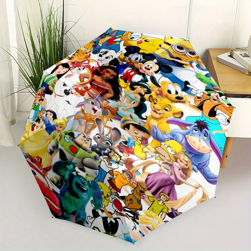

Mickey and Friends Automatic Opening and Closing Cartoon Umbrella - Lightweight 3-Fold Design, Suitable for Fans, Travel, Daily Use - Offici