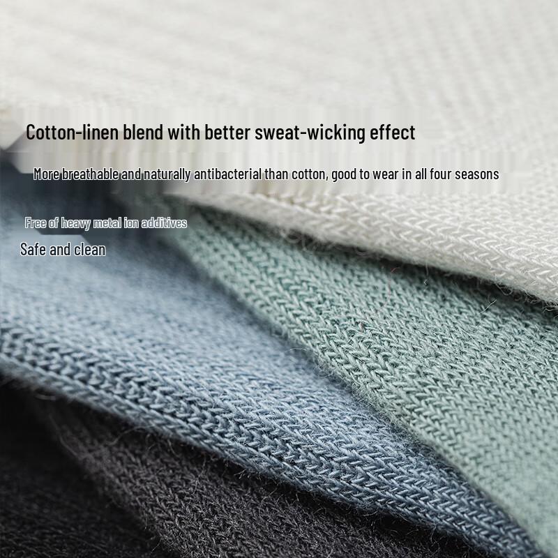 Men's Breathable Cotton-Linen Mesh Boat Socks