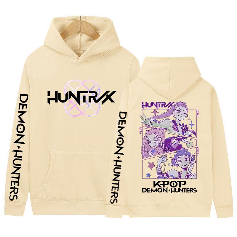 K-pop Demon Hunters Film Graphic Cover Hoody Men Women Vintage Aesthetic Pullover Sweatshirt Y2K Hip Hop Oversized Fleece Hoodie