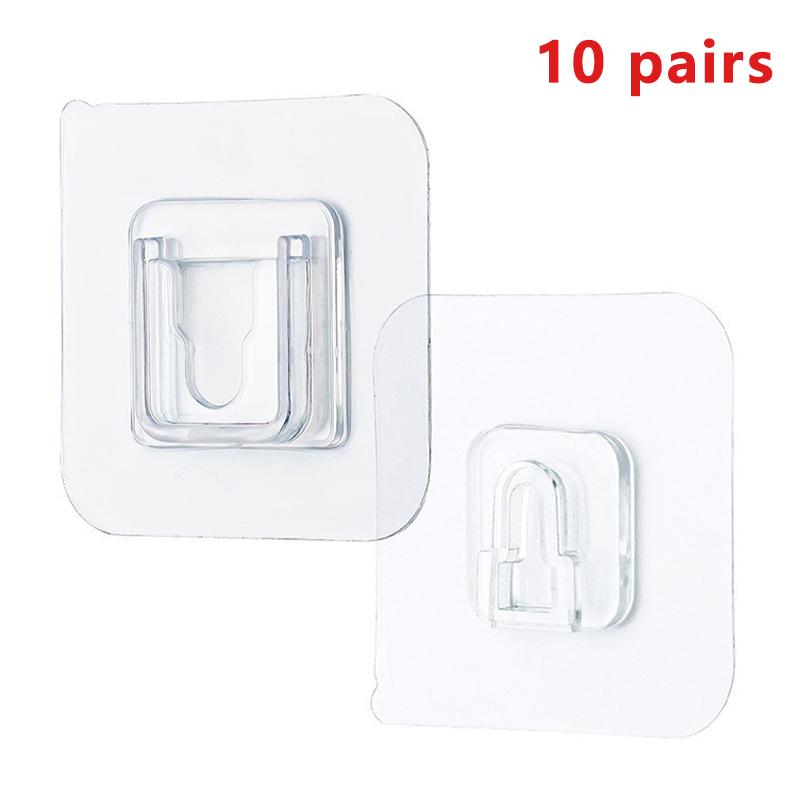 Double-Sided Adhesive Wall Hook Strong Traceless Hook Self Adhesive Invisible Hooks Kitchen Bedroom Organizer 1/5/10/20 Pairs