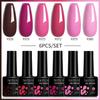 LILYCUTE 6Pcs/Set Macaron Gel Nail Polish Set Kit Spring Summer 6 Colors Neon UV LED Nail Art Gel Semi Permanent Base Top Coat