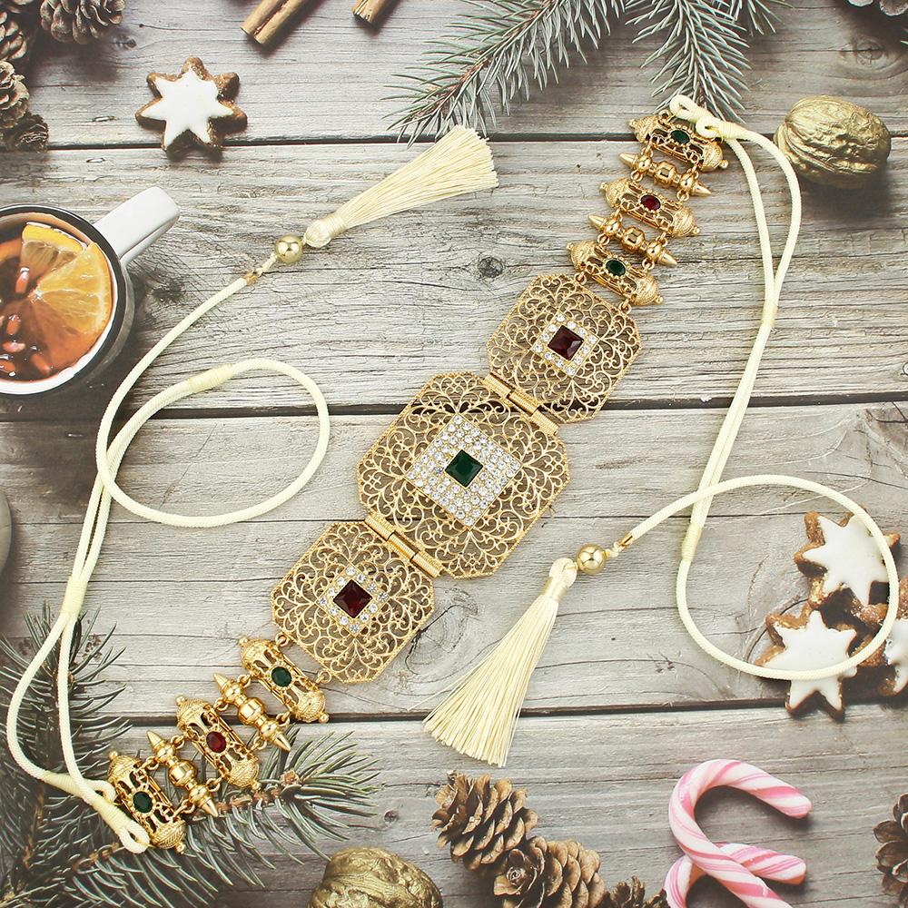 Brățară de damă de modă, bijuterii, curea, lanț de talie cu franjuri, bijuterii de mireasă de culoare aurie