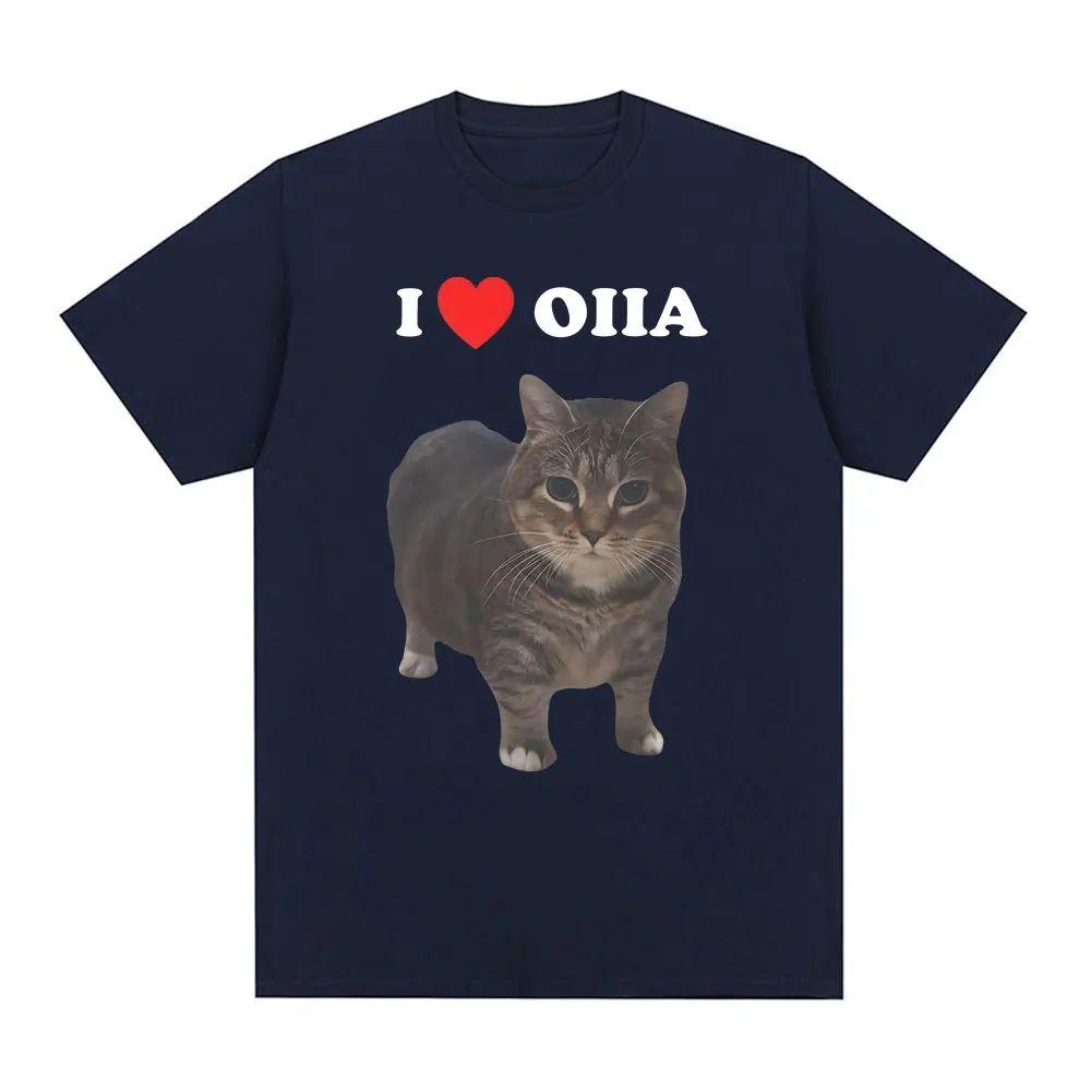 

Funny Meme Spinning Cat I Love Oiia Tshirt Harajuku Fashion Short Sleeve Casual Loose Clothing Print T Shirts Streetwear Unisex S