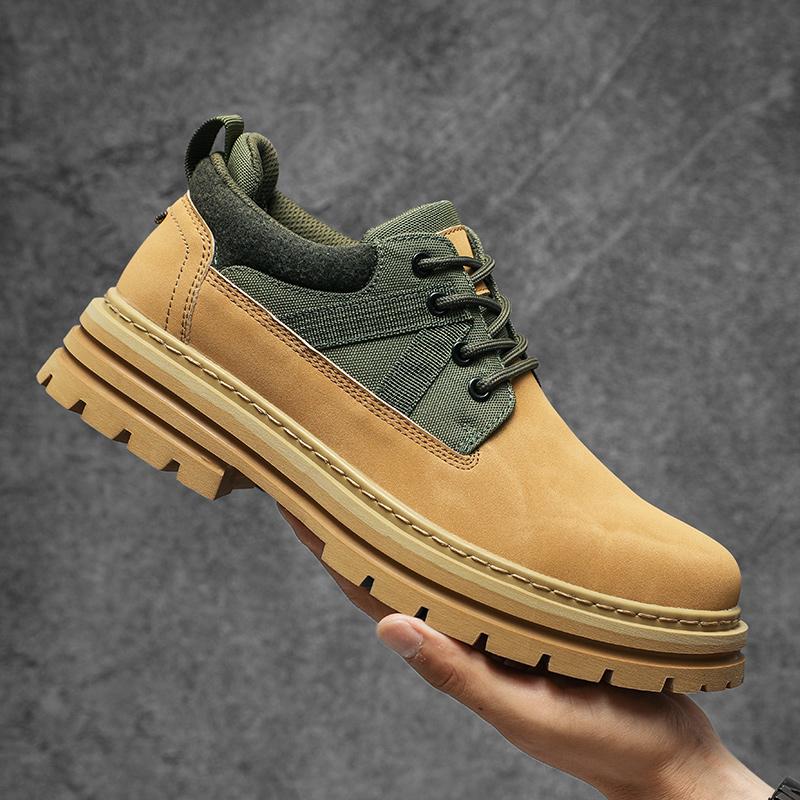 Fashion Handmade Mens Ankle Boots High Top Leather Shoes Outdoor Hiking Boots Sneakers Outdoor Anti Slip Botas Leisure Walk Man Footwear