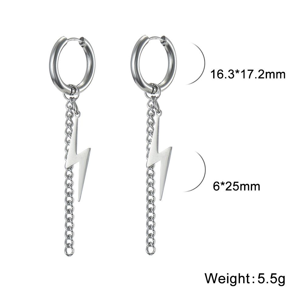 

Серьги-подвески с молнией для женщин и мужчин из нержавеющей стали золотого цвета, серьги-кольца, хип-хоп, панк-украшения, подарок на день рождения