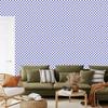 Checkerboard wallpaper blue, center blue for living room and bedroom 50x1000