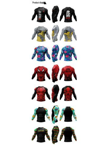 Digital Print Quick-Dry Long Sleeve Training Top - Autumn/Winter Running Tee