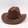 Jazz Hat, Cowboy Hat, Suede, Curled Brim, Colored Men's and Women's Outdoor Fashion, Tibetan Ethnic Style Top Hat