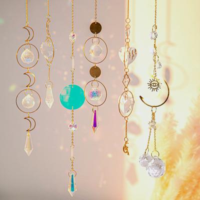 Crystal Sun Catchers Pendant Crystal Rainbow Prism Window Balcony Hanging  Shiny Chakra Wind Chime Home Garden Decoration