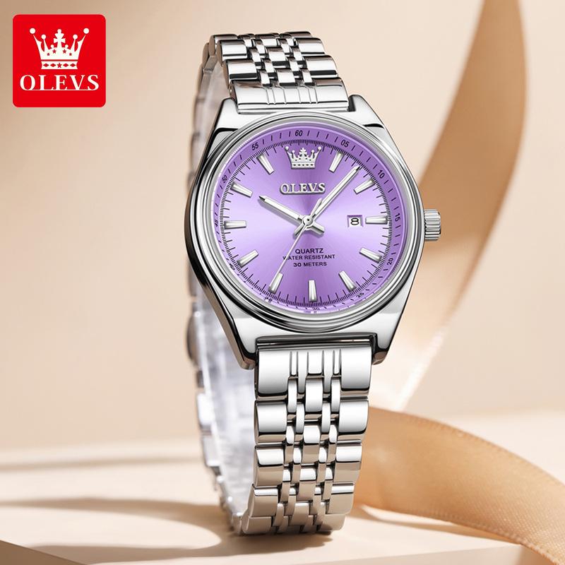 New Fashion Purple Dial Ladies Quartz Wristwatches Luxury Watch Women Waterproof Casual Dress Female Clock Montre Femme