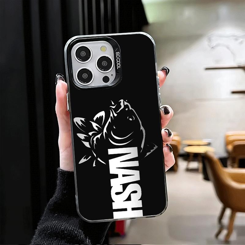Nash Fishing Fish Mark Soft Phone Case for iPhone 15 16 17 Pro Max 17Air 16E 14 Plus 13 12 Mini Shockproof Cover Back Shell