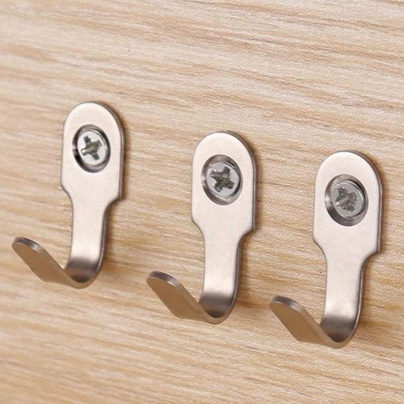 Space Saving Stainless Steel Hook 10 Pack Rusts Resistant Hook Ideal For Mounting On Walls Door And Cabinets