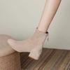 Fashion Ankle Boots for Women Work Suede Zip Medium Heels Woman Short Shoes Y2k Fashion 2025 High Quality Hot Booties Chic and Elegant
