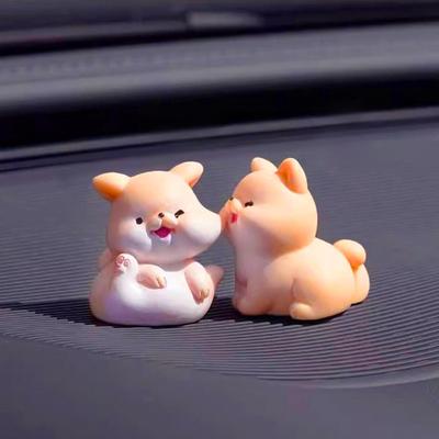 Cute Kiss Face Animal Car Dashboard Decoration, Love Funny Micro
