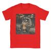 Raccoon Drinking Iced Coffee Funny Animal Meme Cotton TShirt For Mens Beach TShirts ONeck Tee Shirt Oversized Cheap Tops