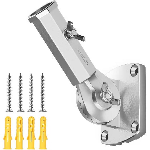 Stainless Steel Flag Pole Holder Heavy Duty Multi-Position Flag Pole Bracket Multi-Angle Adjustment Wall Mounting Bracket for 1 Inch Flag