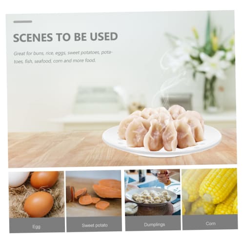 Operitacx Multi-Ceramic Steamer, Home Food Steamer with Steaming Plate, Food-Grade Heat-Resistant Cookware for Fish and Dumplings