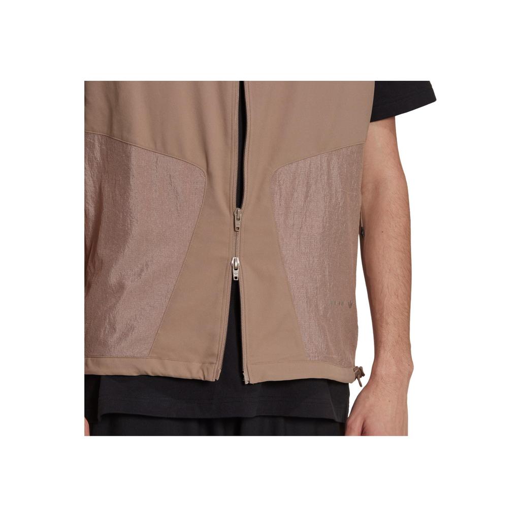 Adidas Originals Trefoil Solid Color Side Pocket Zippered Sports Vest Men Vests Brown HK2737