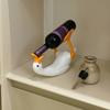 Goose Wine Bottle Holder, 3D Printed White Duck Shape Wine Rack for Standard Bottles, Funny Kitchen Bar Decor, Unique Gift for Wine Lovers