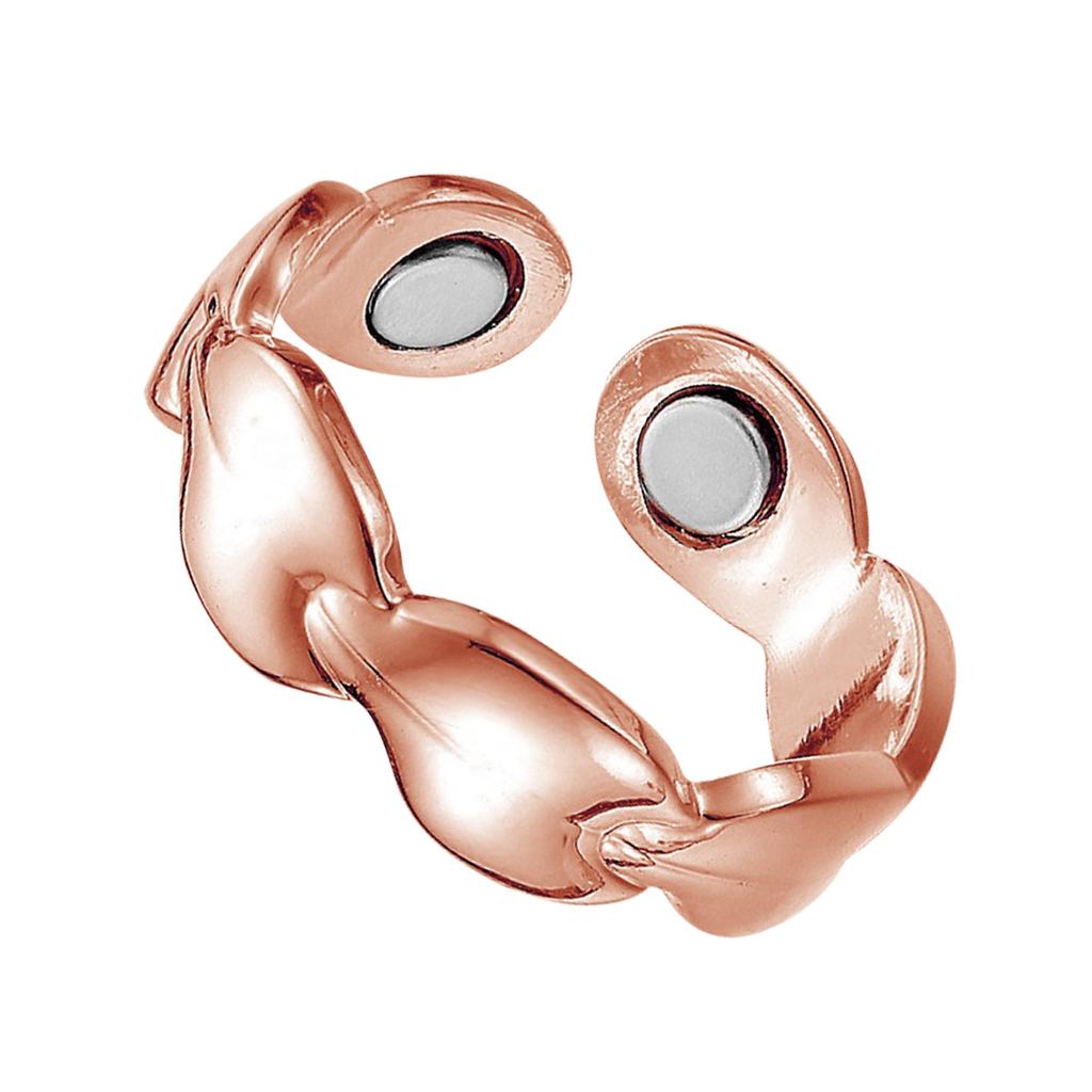 Fashion Minimalist Copper Ring Leaf Titanium Magnetic Ring Negative Ion Magnetic Therapy Couple Ring