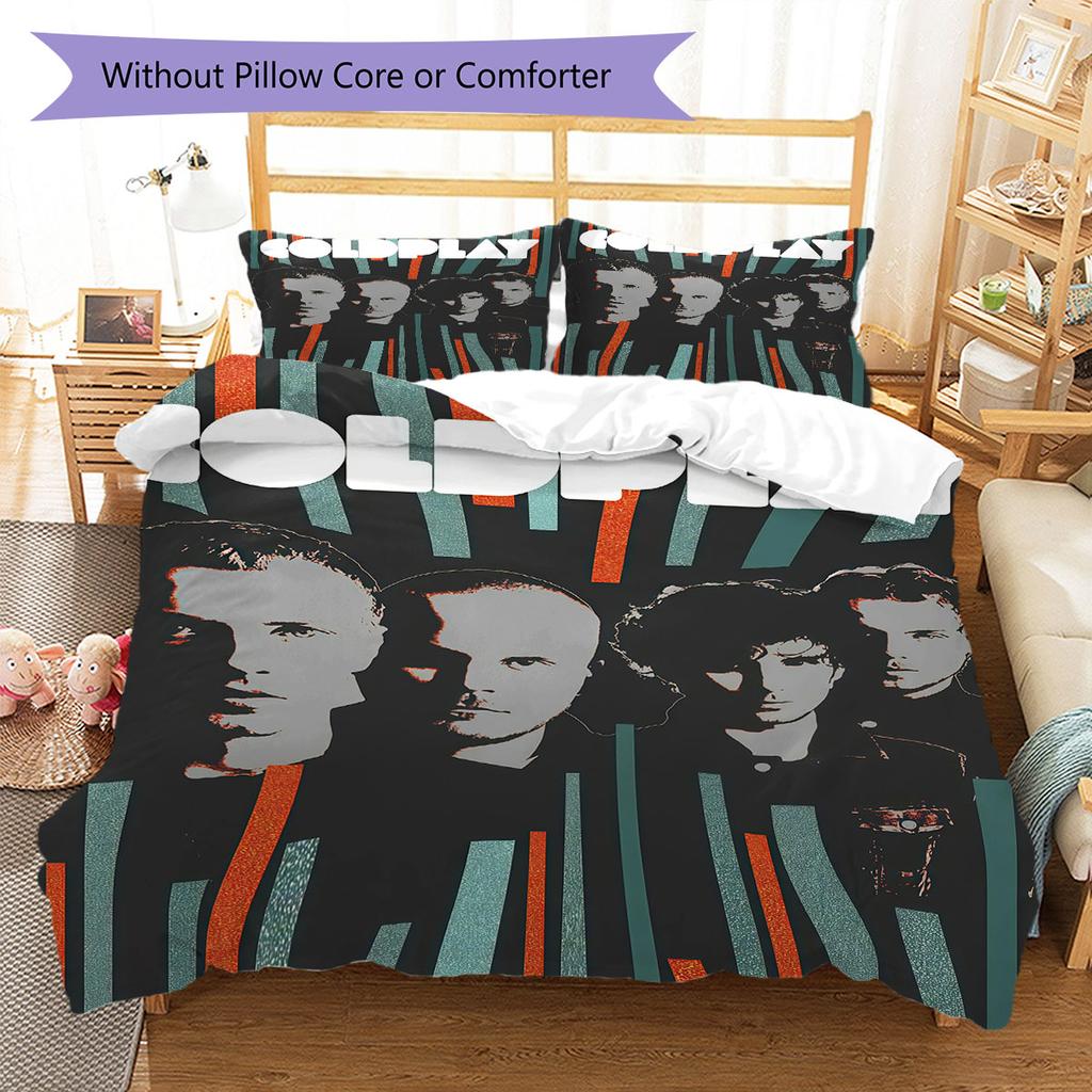 Coldplay  POSTER Bedding Quilt Set Quilt Cover Pillowcase Home Decoration Birthday Gift (1 * duvet cover + 2 * pillowcase, without core)