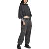 Adidas Originals Crop Hoodie Acid-Wash Solid Color Soft Loose Casual Hooded Long Sleeve Sweatshirt Women hoodies Black JJ0333