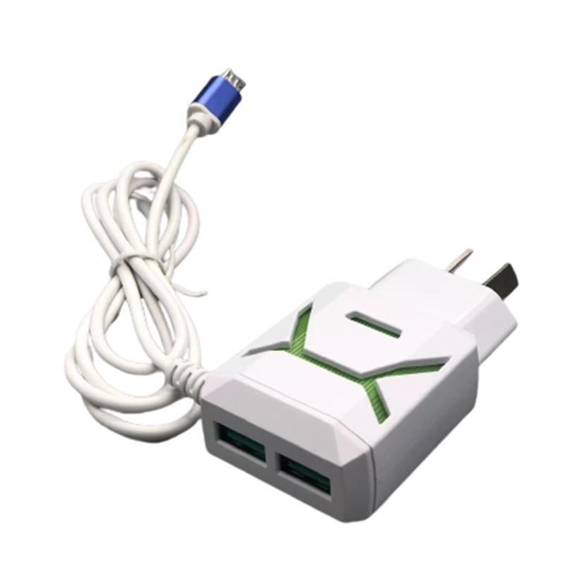 Weißes Handy USB Direktladegerät Neutrales Kabel Stecker Flacher Handy Schnellladekopf