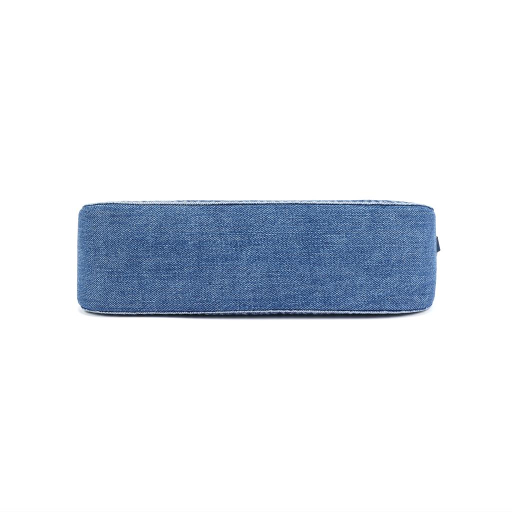 Coach Teri 25 Catena Argentata Logo in Tessuto Borsa a Spalla Media Donna Borsa a Spalla Blu CAK35-SVIN
