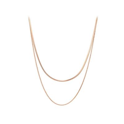 Herringbone Layered Necklace Elbrnn192