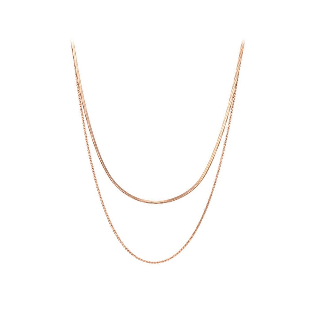 Herringbone Layered Necklace Elbrnn192