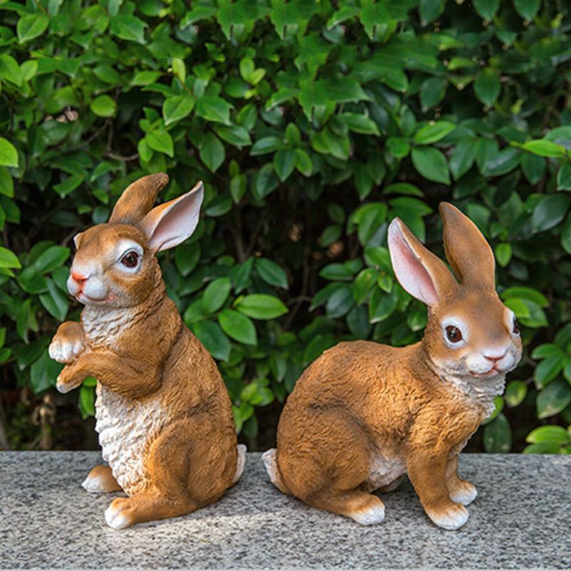Creative Outdoor patio Resin Simulation rabbit Garden decoration crafts grass landscape sculpture Resin animal Home decoration