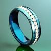 Stainless Steel Ring with Star-Inlaid Diamonds, Fade-Resistant, Titanium Finish