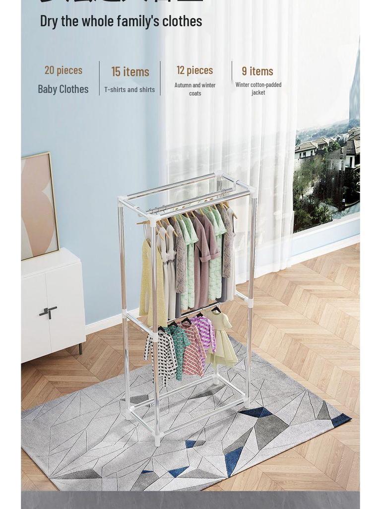Compact Double-Layer Quick-Dry Clothes Dryer Wardrobe with Large Capacity for Rental Rooms