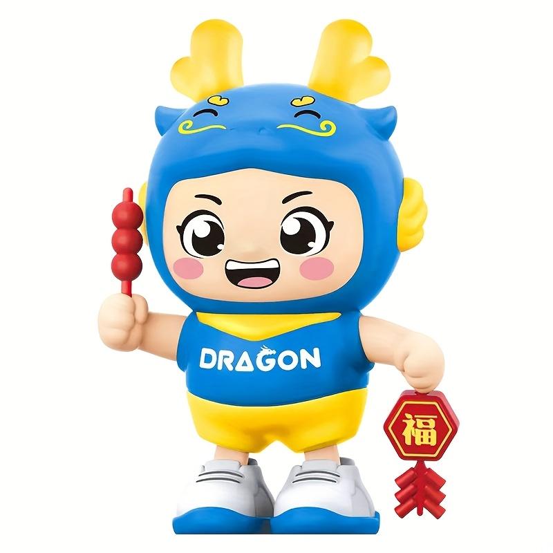 

Animated Dragon Toy with Light & Music, Chinese Zodiac Mascot, Festival Decoration, Kids Party Prop, Red/Blue синій
