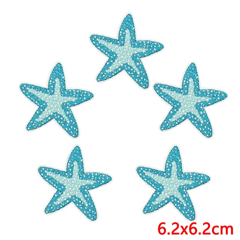 10pcs Lots Summer Wave Slippers Embroidered Patches On Clothes Shell Coral Patch Iron On Patches For Clothing Hats Jackets Diy