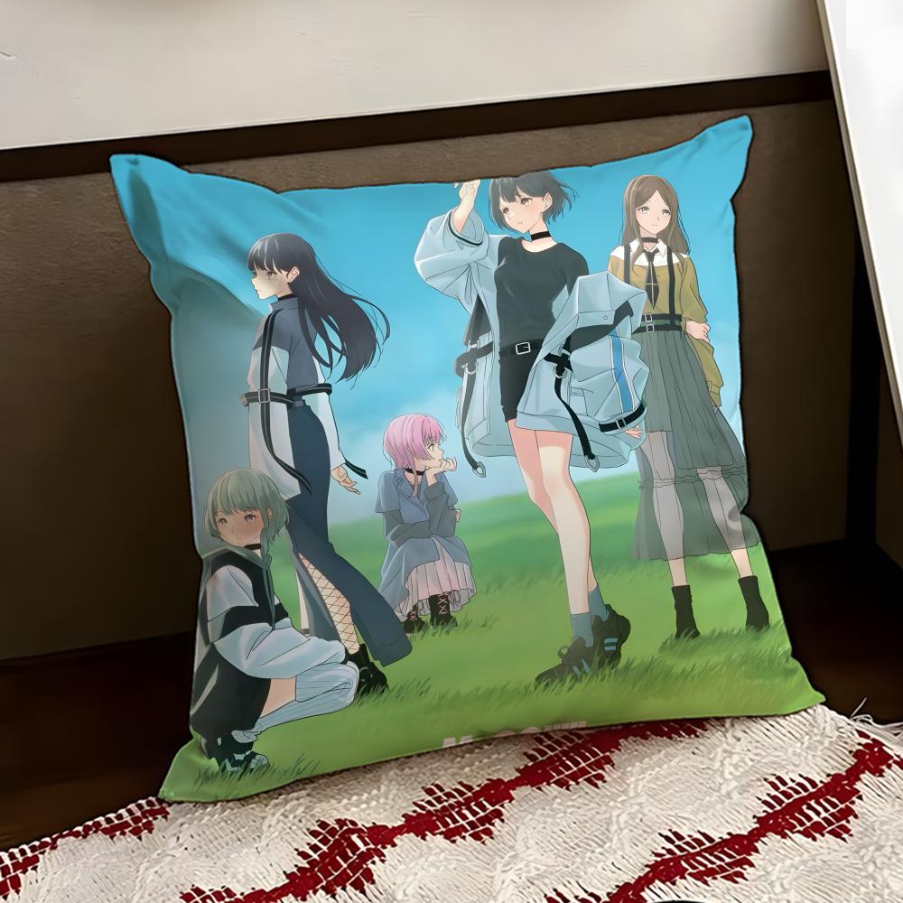 Anime BBanG DDream Its MyGO Cushion Cover Reversible Soft Durable Pillow Cover Home  Car MultiScene Use for Daily Comfort